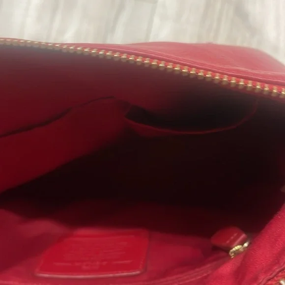 VTG Leather Coach Charlie Hobo Classic Dark Red Shoulder Bag - Picture 9 of 17